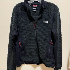 The North Face Black and Red Fleece Jacket